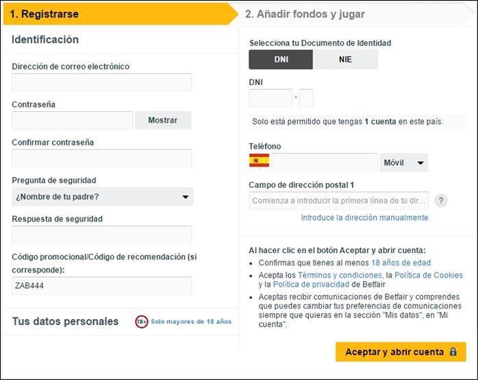 registrarse en betfair