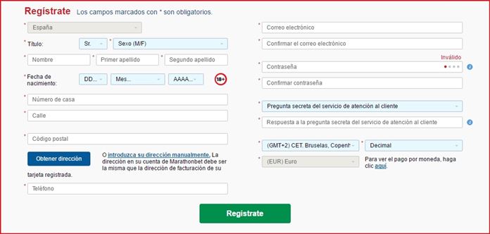 registrarse en marathonbet