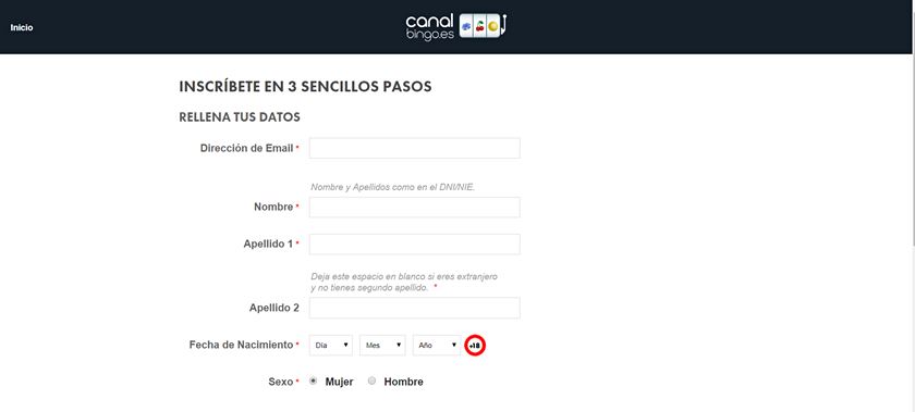 como registrarse en canalbingo.es