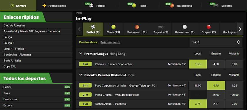 betway apuestas en directo