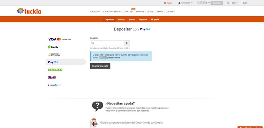 depositar mediante paypal en casas de apuestas