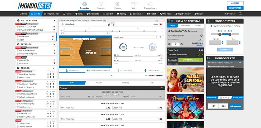 apuestas en directo en mondobets