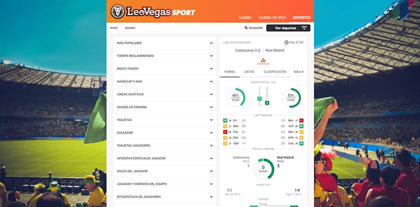 leovegas apuestas y mercados