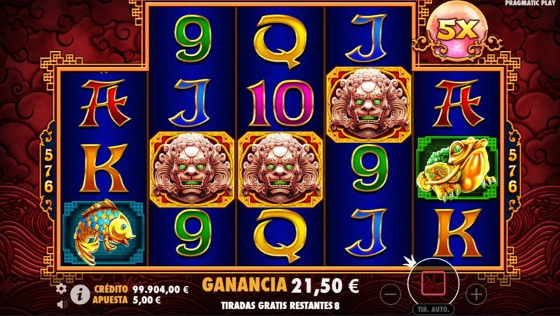 5 Lions Slot Gratis disponible en www.casasdeapuestas.com sin registrarte ni descargas.