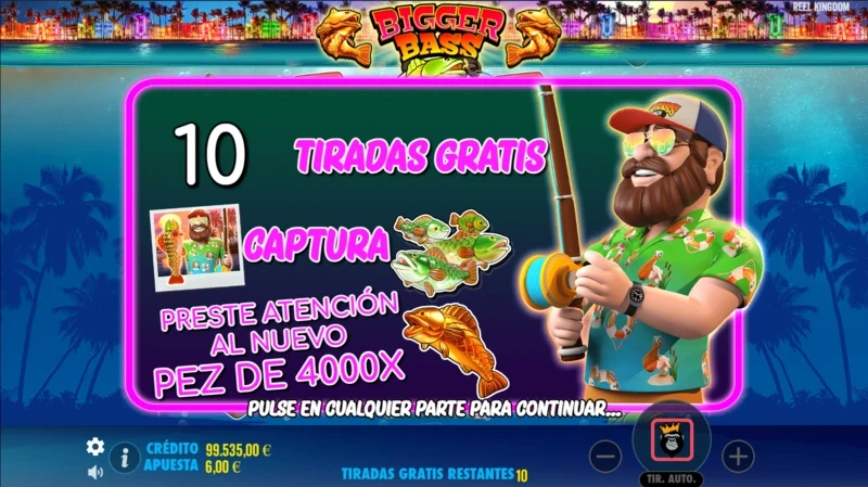 Bigger Bass Bonanza gratis con la demo en nuestra reseña de la slot.