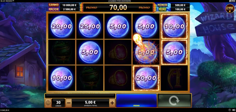 La slot Fire Blaze: Blue Wizard tiene dos fases bonus.