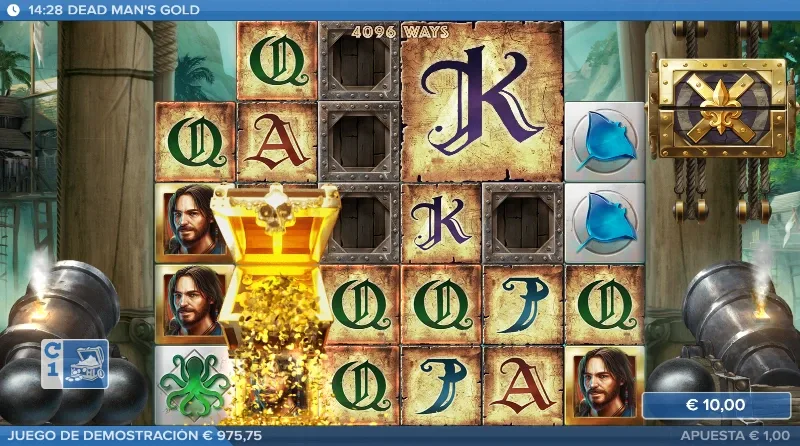 El Cofre sin Fondo es un símbolo que genera símbolos de alto valor, baladas de cañón o Wilds bajo su posición.