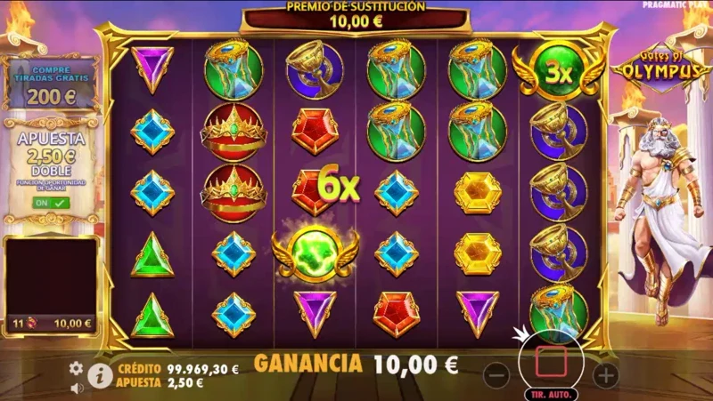 En Gates of Olympus suele haber big wins sobre todo en las tiradas gratis.