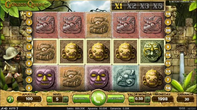 Gonzos quest es una slot de culto de NetEnt.