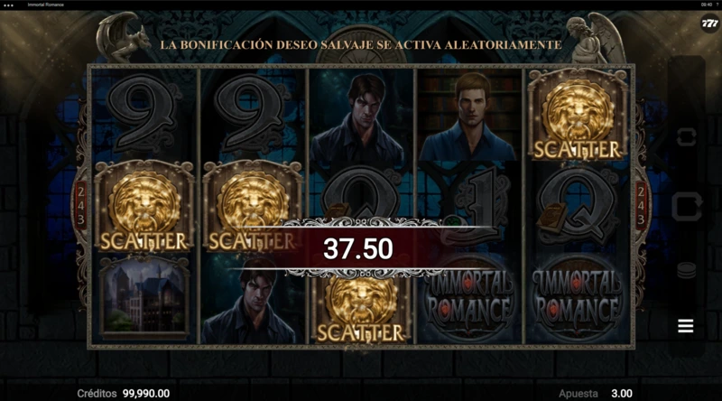 Immortal Romance demo es una slot con una narrativa muy trabajada.