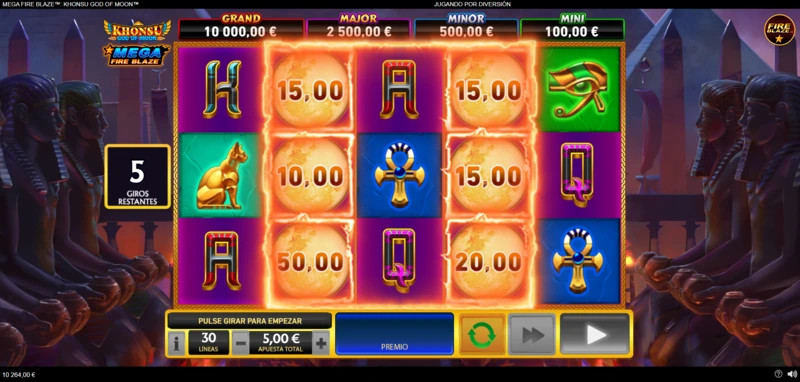Trgaperras con bote Khonsu god of moon que van desde x20 hasta x2.000 tu apuesta base.