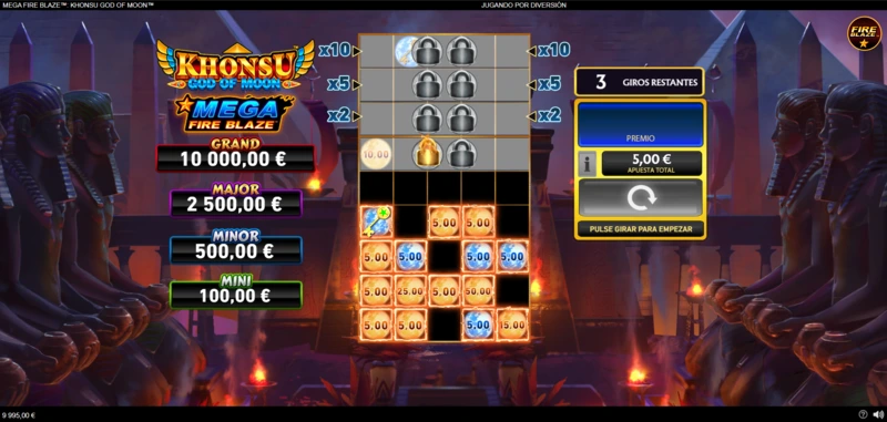 Jugar a Khonsu God of Moon gratis es viable utilizando la demo antes de apostar dinero de verdad.