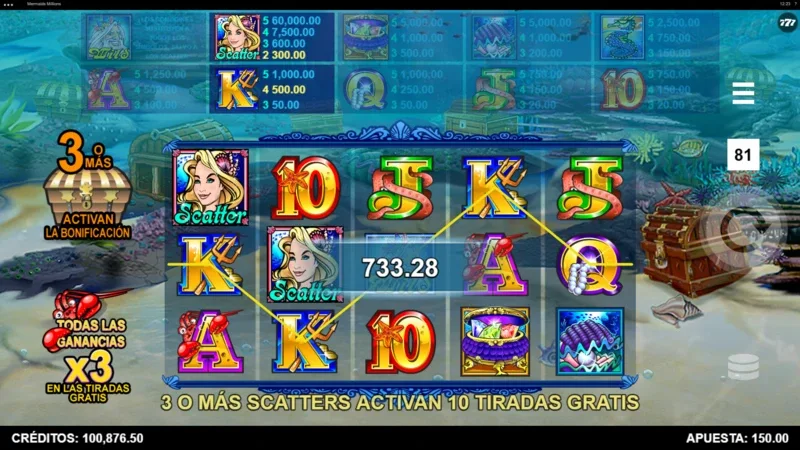 Mermaids Millions slot game es un clásico con un estilo inspirado en las tragaperras físicas.