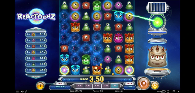 En cualquier tirada inicial sin premios es posible que surja la función aleatoria inestabilidad que hace que aparezcan de 4 a 8 comodines.