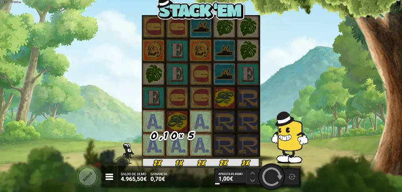 La mecánica del juego busca aumentar siempre la cantidad de bloques por columna para hacer crecer los multiplicadores de cada columna.