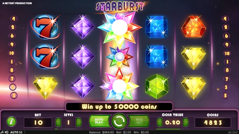 Starburst Slot Game tiene sólo una función especial y es su figura wild expansible.