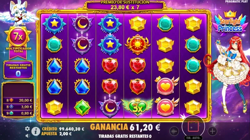 Starlight Princess Demo es perfecta para conocer sus mecánicas, a no ser que hayas jugado Gates of Olympus.