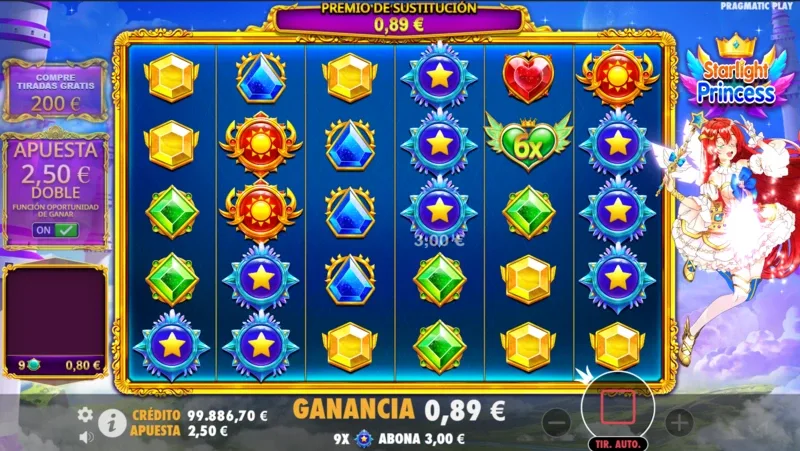 Prueba la demo gratis de Starlight Princess antes de jugar en un casino online.
