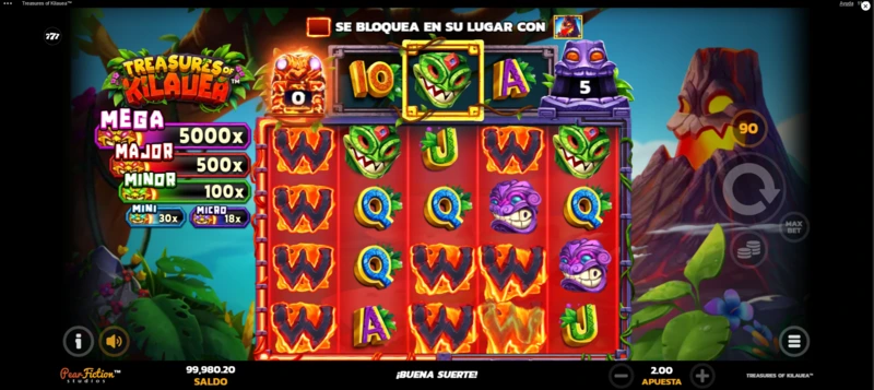 Jugar gratis Treasures of Kilauea es posible en nuestra página web junto al análisis completo de la tragamonedas.