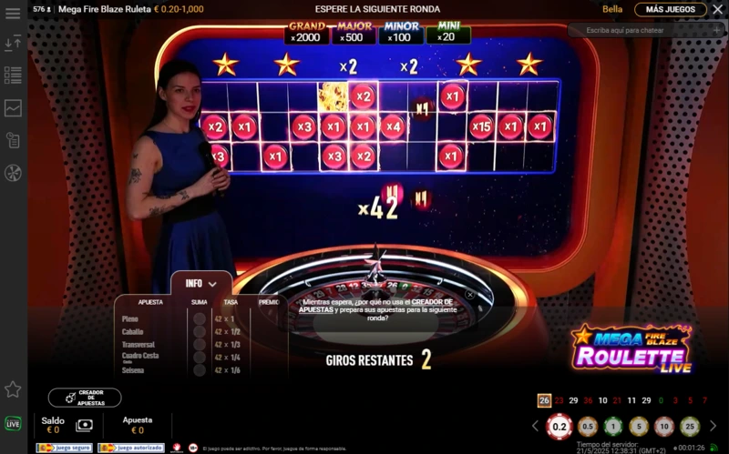 Como funciona Mega Fire Blaze Roulette Live está explicado en nuestra review completa.