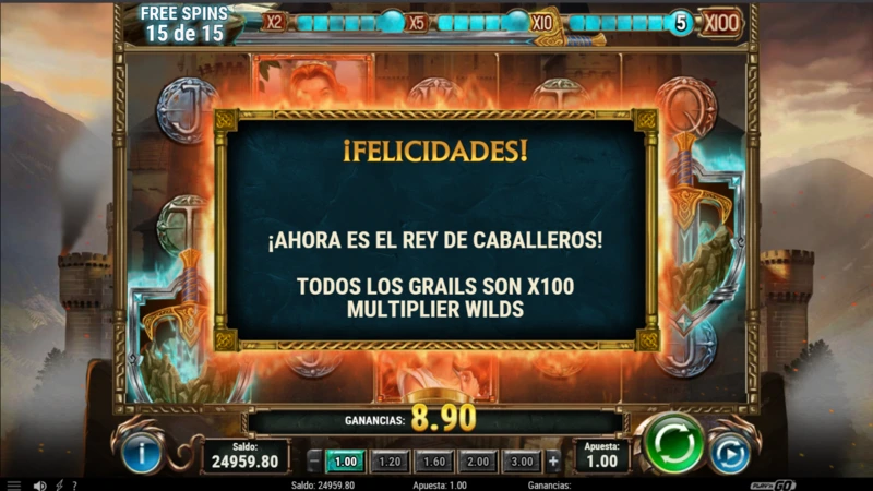 The swrod and the grial RTP del 96.53% y alta volatilidad.