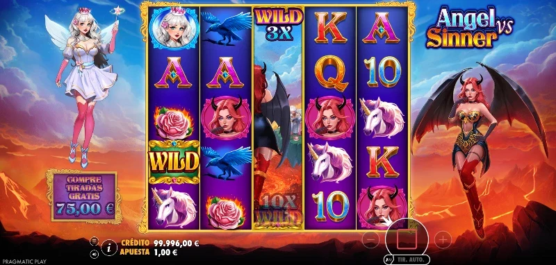 Las batallas entre el ángel y el demonio se disputan con el Wild de carrete completo cuando este se expande.