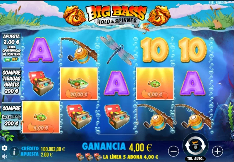 Big Bass Hold and Spinner RTP del 96.07% y que cambia con la ante bet.
