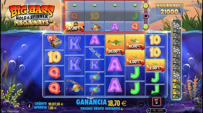 La función tumble sustituye los símbolos que hayan generado premios por nuevos símbolos que caerán en cascada.