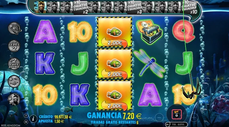 La fase de bonus con spins gratuitas consiste en 4 etapas con un máximo de 50 tiradas gratuitas.