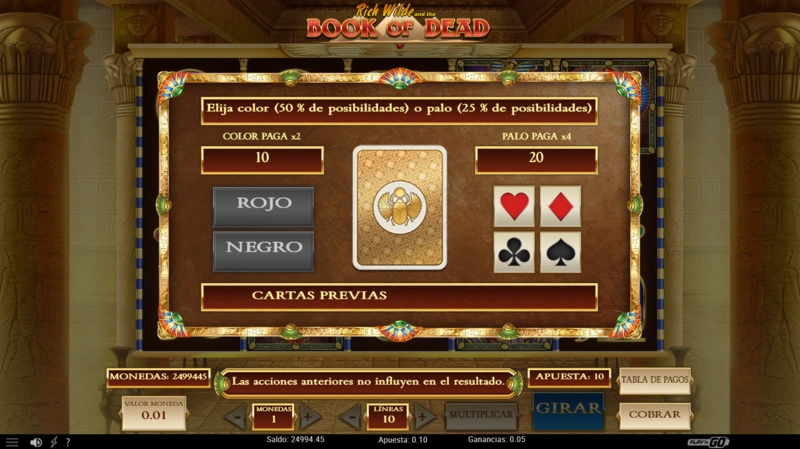 Book of Dead slot gratis gracias a la versión demo.