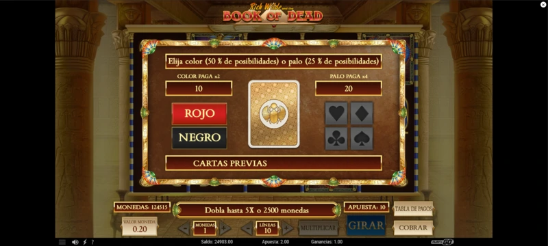 Book of Dead slot gratis gracias a la versión demo.