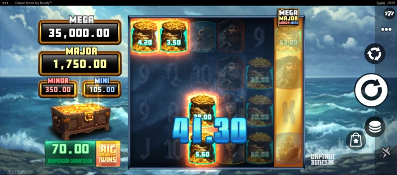 Captain Bones Big Bounty return to player es del 94.24% en todo momento.