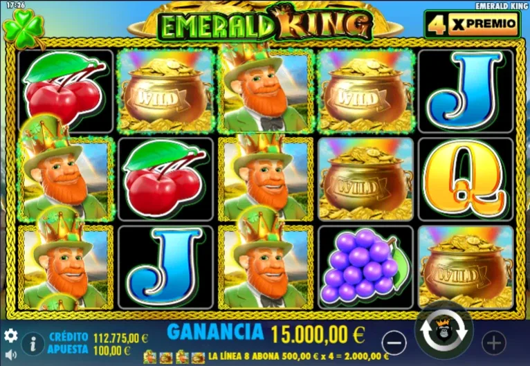 Emerald King es una slot online de alta volatilidad.