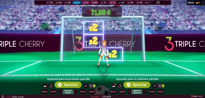 El juego ofrece un amplio abanico de opciones con las que establecer multiplicadores objetivo y diferentes apuestas.