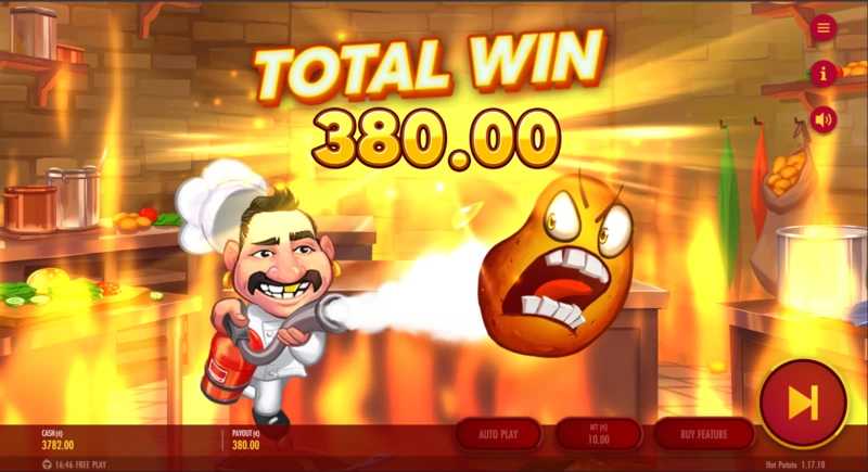 Hot Potato! Thunderkick diseñó esta tragaperras con un estilo visual y sonoro urbano y algo cartoon.