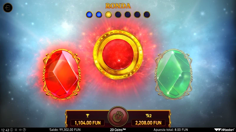 Aunque el premio que podemos conseguir en el bonus sea pequeño, tenemos la oportunidad de arriesgarlo para conseguir doblarlo hasta 7 veces.