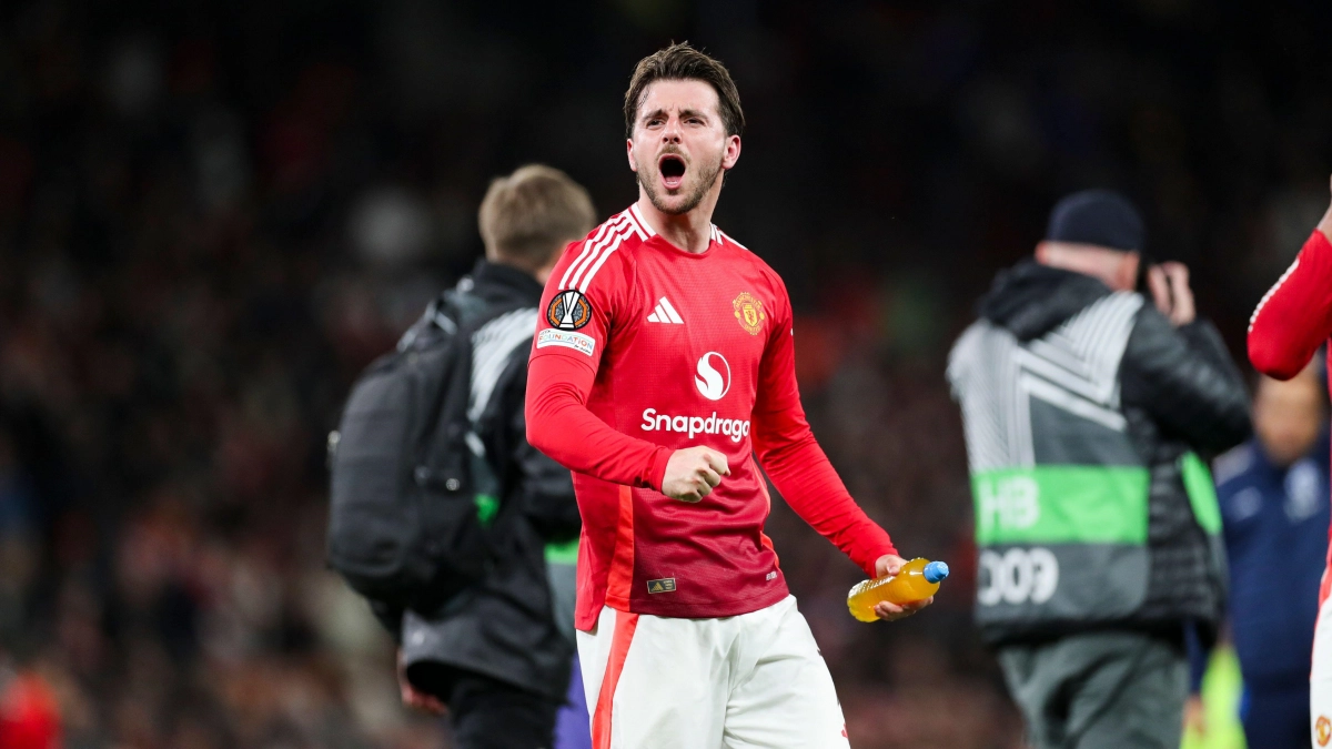 Mason Mount celebrando el pase a la semifinal de la UEL