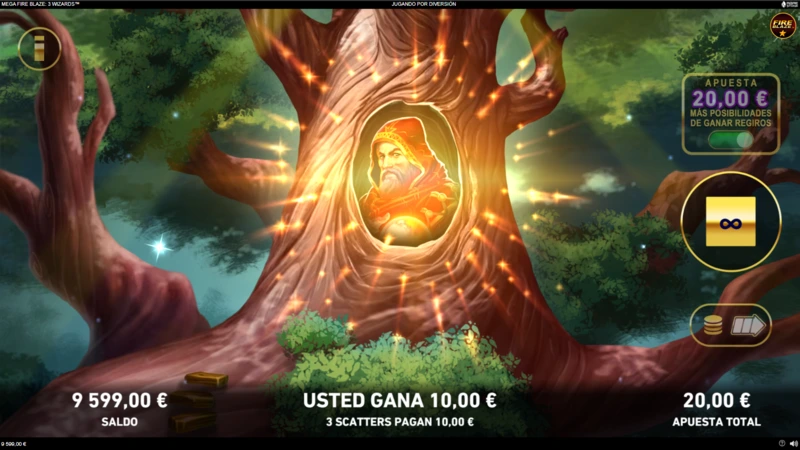 Mega Fire Blaze 3 Wizards demo y slot en esta reseña completa.