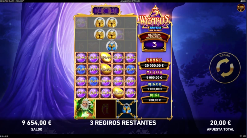 3 Wizards Mega Fire Blaze slot de Rarestone Gaming y Playtech.