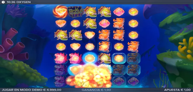 La slot Oxygen tiene 3 tipos de comodines: estándar, explosivo y transformador.