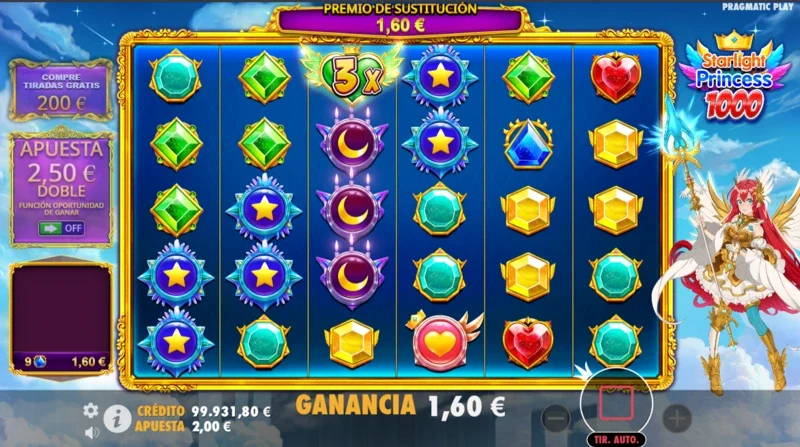 Jugar Starlight Princess 1000 gratis es posible en esta reseña completa de la slot de Pragmatic Play.