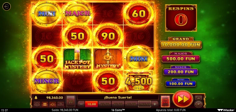 La saga Coins de Wazdan se caracteriza por ser una tragamonedas sencilla pero que solo contiene símbolos especiales y premios en efectivo.