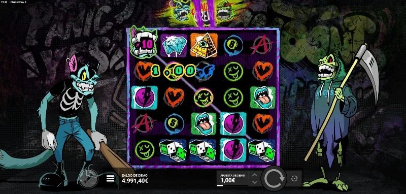 El tablero es un 5x5 con 19 líneas de juego donde el premio por línea desciendo en su máximo, siendo un rango que va desde x0.10 hasta x10.