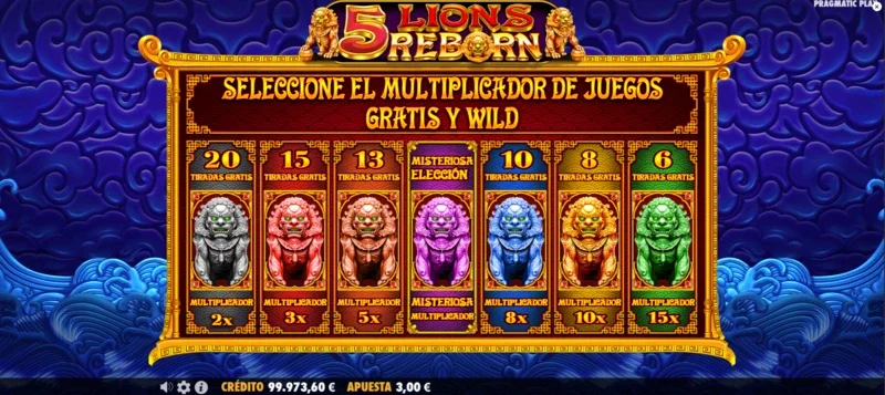 5 Lions Reborn Slot gratis en Casas de Apuestas junto a más de 4.000 juegos sin registrarte.