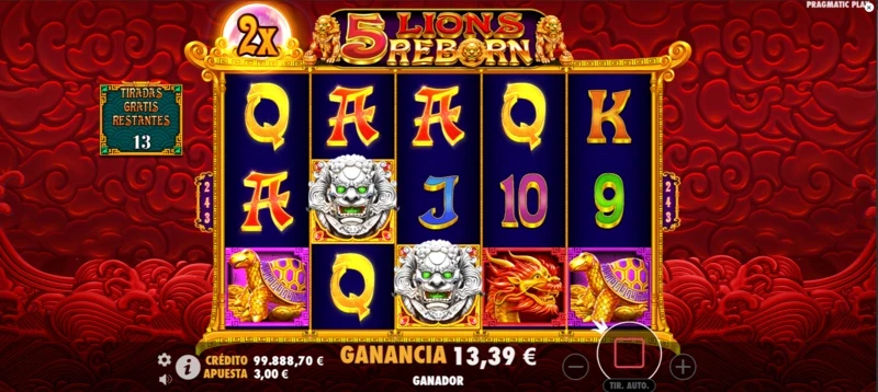 5 Lions Reborn demo es la opción más factible para comprender sus nuevas funciones especiales antes de jugar en un casino real.