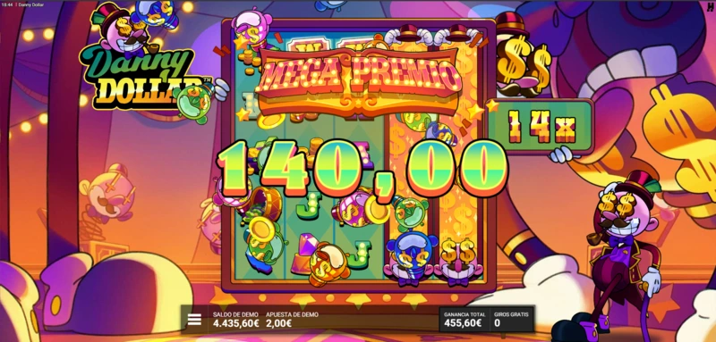 La deemo Danny Dollar es perfecta para probar su bonus buy sin tener que gastar dinero real.