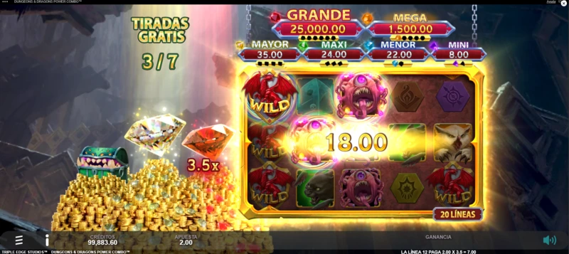 Dugeons & Dragons Power Combo es una slot progresiva con 6 jackpots.
