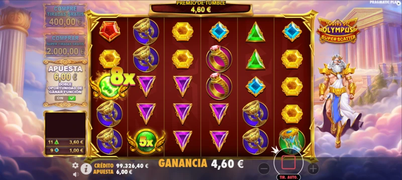 Gates of Olympus Super Scatter slot es un juego con una cuadrícula 6x5 y multiplicadores aleatorios y acumulativos.