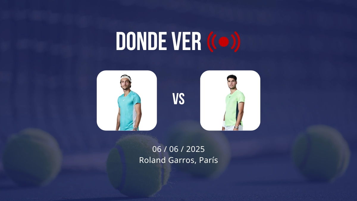 Lorenzo Musetti - Carlos Alcaraz hoy en Roland Garros: horario, canal de TV y cómo ver en directo