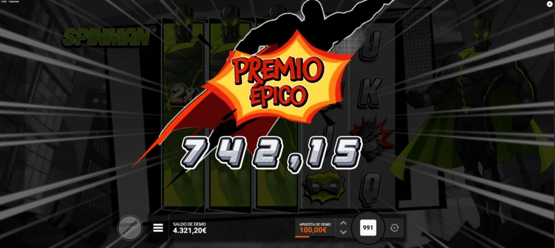 Spinman slot demo disponible en esta review y en diferentes demos de los casinos online que elijas jugar.